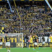 Illustrationsbild. AIK:s supportrar under matchen i allsvenskan mot IF Elfsborg på Friends Arena i Solna, den 11 juni. 