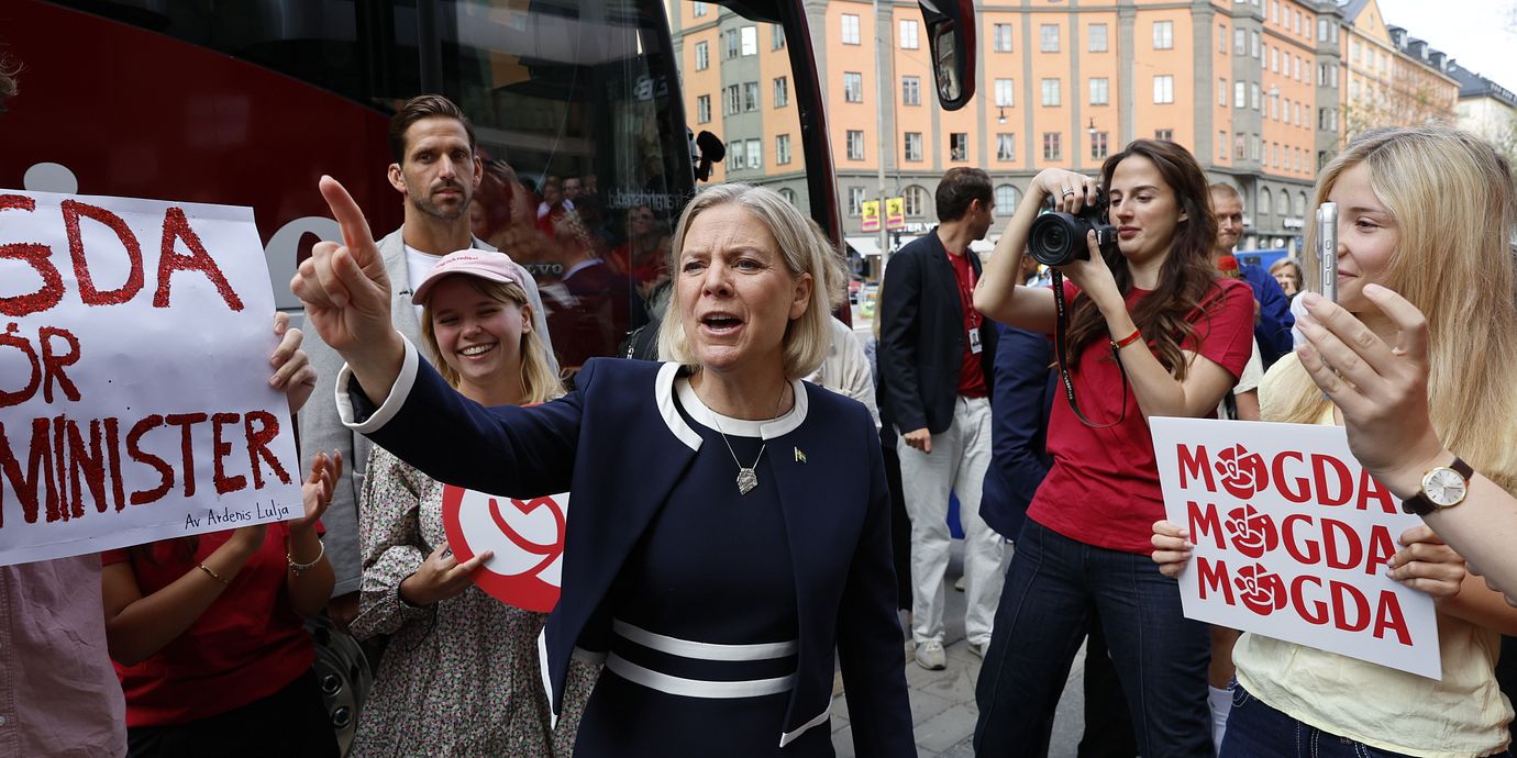 Socialdemokraternas ordförande Magdalena Andersson.