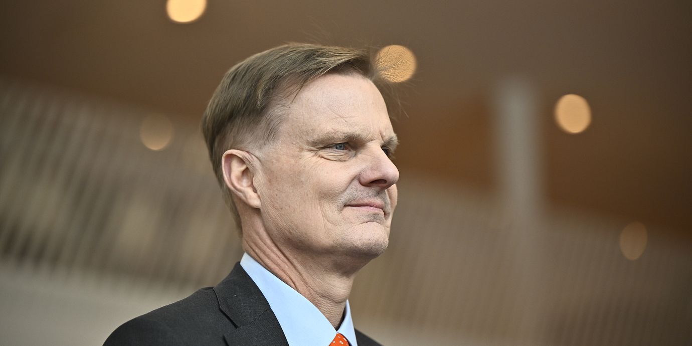 Swedbanks vd Jens Henriksson efter en pressträff där delårsrapporten presenterades.