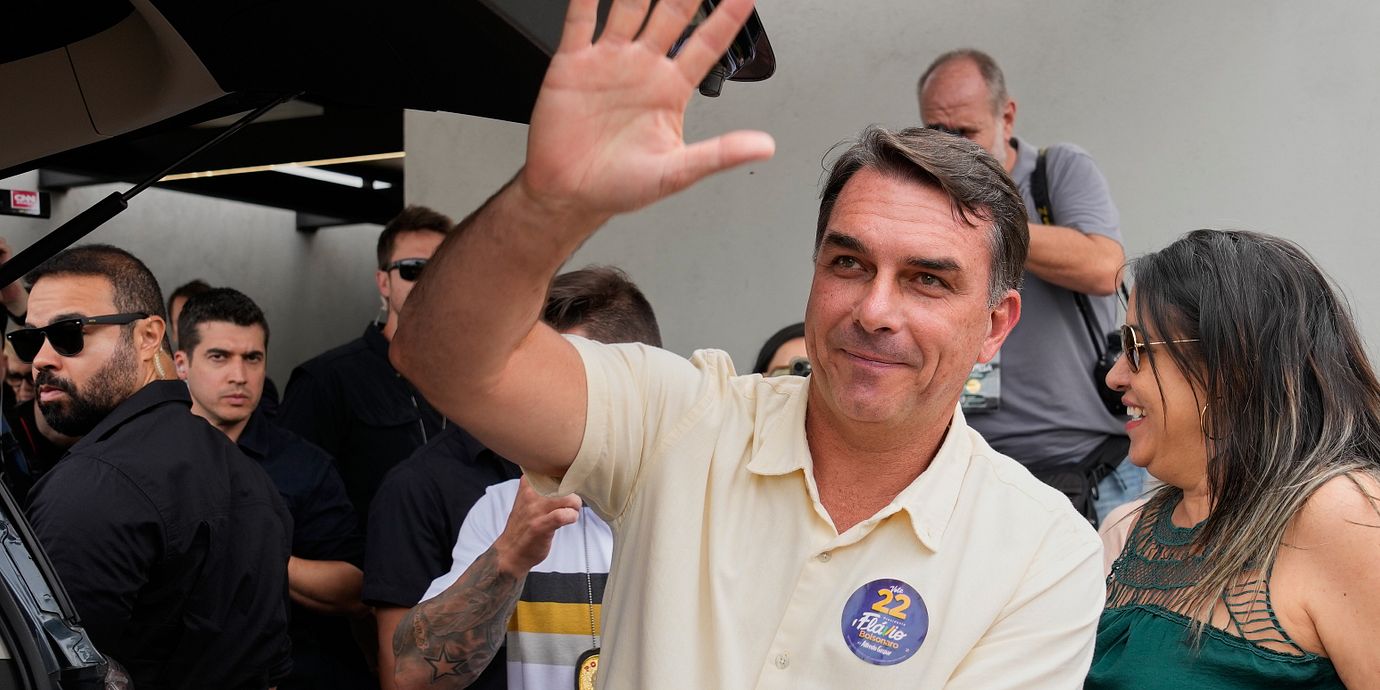 Flávio Bolsonaro på valdagen.
