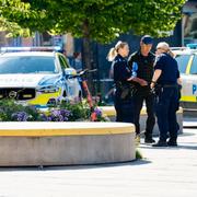 Polispådraget efter attacken.