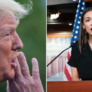 Donald Trump och Alexandria Ocasio-Cortez.