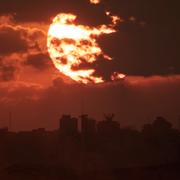 Solnedgång i Gaza.