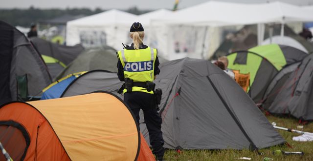 Arkivbild/Polis på festival.  Izabelle Nordfjell/TT / TT NYHETSBYRÅN