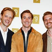 Carl Déman, Jonas Fagerström och Lucas Simonsson i humorgruppen JLC fotograferade i oktober 2025.