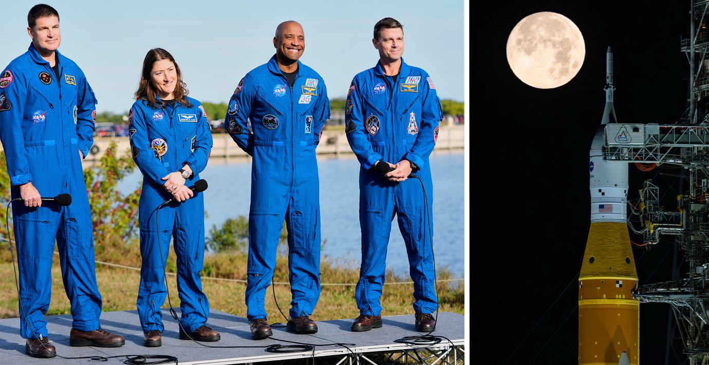 Reid Wiseman, Victor Glover, Christina Koch och Jeremy Hansen/ Artemis II.