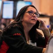 Börskvinnan Phyllis Arena Woods på New York Stock Exchange i maj.