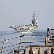 Amerikansk militär vid Hormuzsundet. Arkivbild.