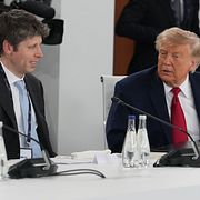 Open AI-chefen Sam Altman och president Donald Trump. Illustrationsbild.