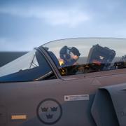 JAS 39 Gripen på Luleå-Kallax i mars 2024. 