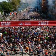 Starten av Stockholm Marathon i maj i år.