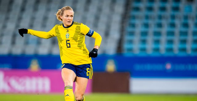 Magdalena Eriksson i landslagströjan.  NICLAS JÖNSSON / BILDBYRÅN