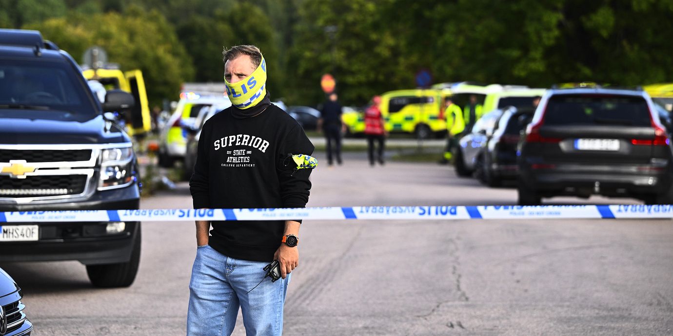 Polis på plats i Fagersta, 21 augusti.
