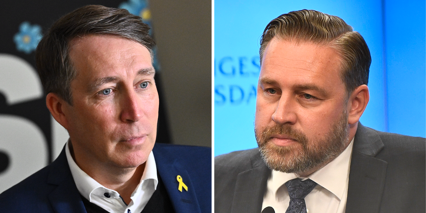 Jomshof/Karlsson, arkivbilder från 2024 och 2026.