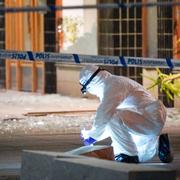 Polisens kriminaltekniker på plats
