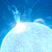 En animerad bild av en magnetarstjärna som tagits fram av den amerikanska rymdmyndigheten NASA. Stjärnor av den här typen kan ligga bakom de mystiska radiovågor som kallas fast radio burst.
