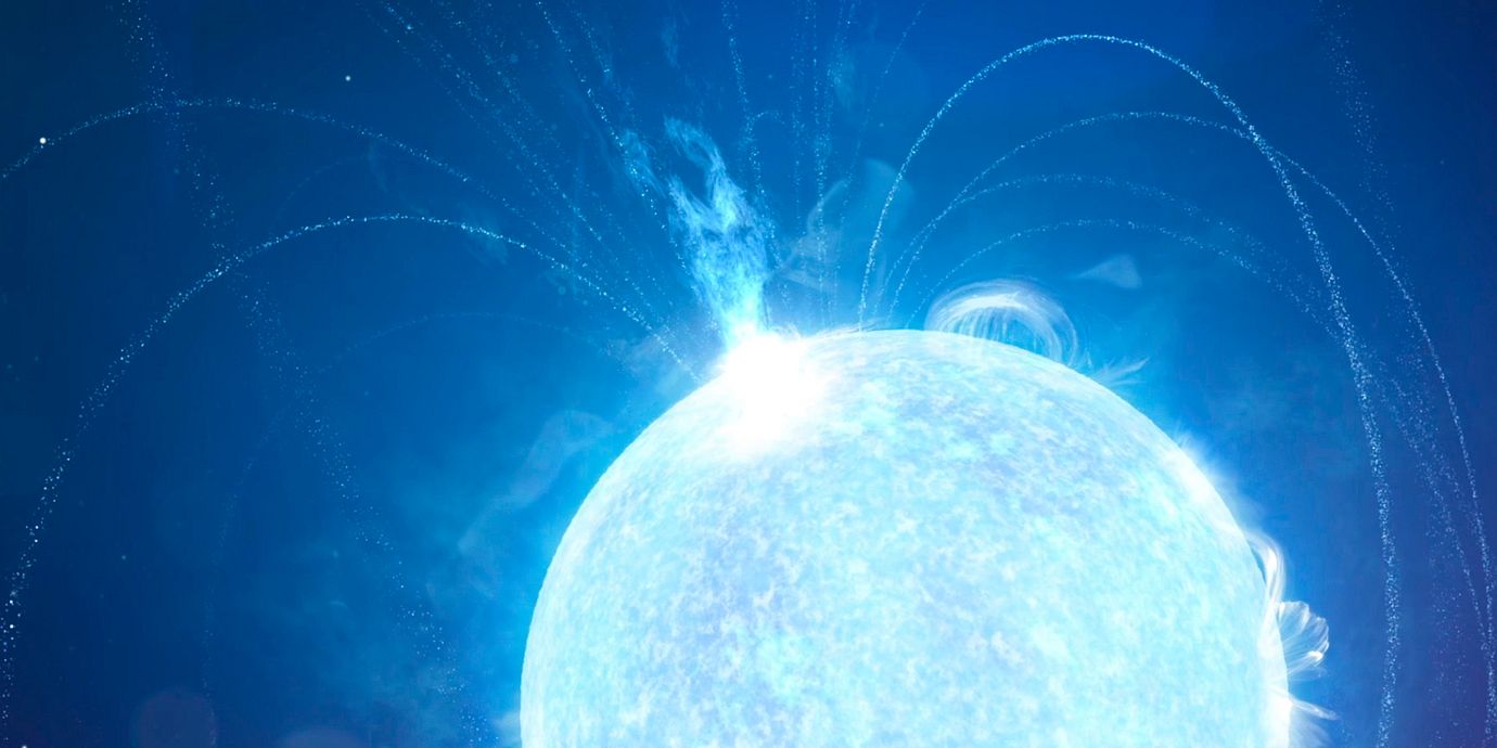 En animerad bild av en magnetarstjärna som tagits fram av den amerikanska rymdmyndigheten NASA. Stjärnor av den här typen kan ligga bakom de mystiska radiovågor som kallas fast radio burst.