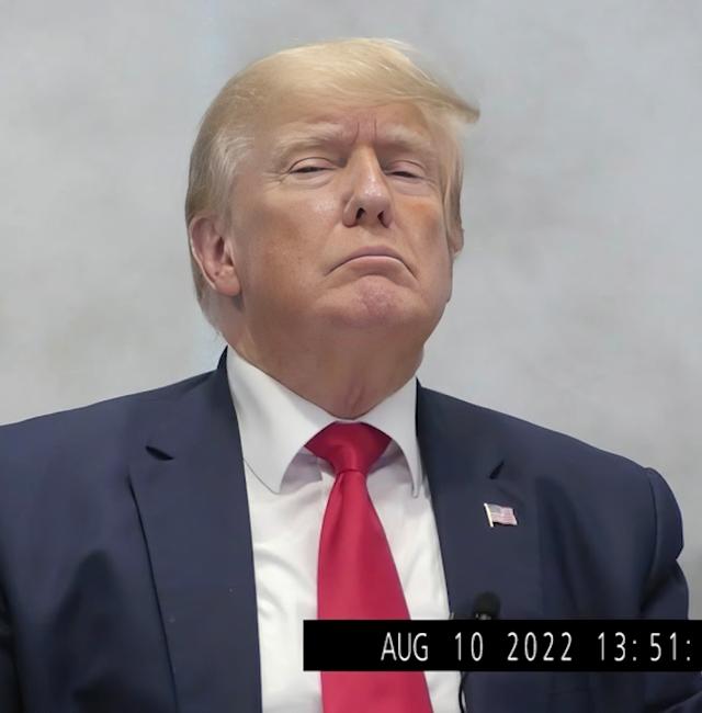 In this image from video provided by the New York State Attorney General, former President Donald Trump listens during an Aug. 10, 2022, deposition, in New York. Trump was deposed as part of state Attorney General Letitia James' civil investigation. AP