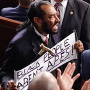 Al Green med sin skylt på natten mot onsdag, svensk tid. 