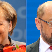 Angela Merkel (CDU) och Martin Schultz (SDP).