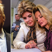 Donald Trump. Summer Zervos tillsammans med sin advokat Gloria Allred under en pressträff.