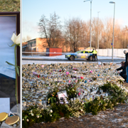  Ali Mohammed Jafari. Minnesplatsen utanför Campus Risbergska i Örebro.  