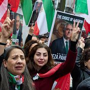 Iranska demonstranter i Hamburg.