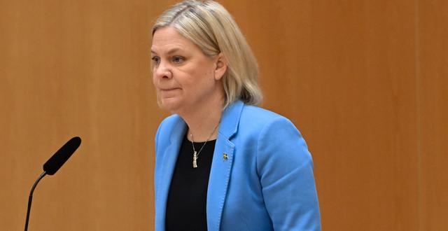  Socialdemokraternas partiledare Magdalena Andersson (S). Fredrik Sandberg/TT