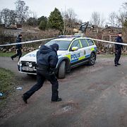 Polis på plats i Säve. 