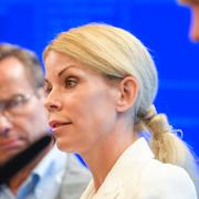 M-topparna Ulf Kristersson, Ann König Jerlmyr och Johan Forssell.