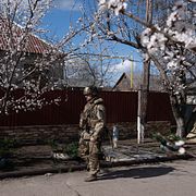 En soldat i Donetsk, bilden är delad från den ukrainska militären.