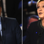 Macron och Le Pen under debatten.