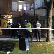 Polisen på plats efter explosionen.