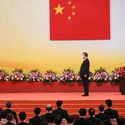 President Xi och John Lee under ceremonin.