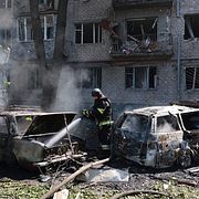 En bild från Zaporizjzja efter en rysk attack den 10 augusti.