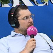 Sverigedemokraternas partiledare Jimmie Åkesson och Centerpartiets partiledare Elisabeth Thand Ringqvist under Almedalsveckan.