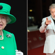 Drottning Elizabeth II, Ian McKellen. Arkivbilder.