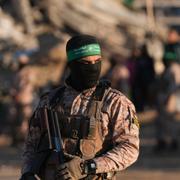 Hamas-stridande på Gazaremsan i februari 2025. 