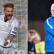 Ciro Immobile firar mot Makedonien. Hasse Backe, arkivbild.