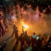 Demonstranter i Iran i fredags