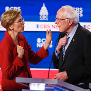 Donald Trump, Joe Biden, Elizabeth Warren och Bernie Sanders.