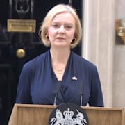 Liz Truss meddelade sin avgång efter bara sex veckor som premiärminister. Arkivbild från 20 oktober 2022.