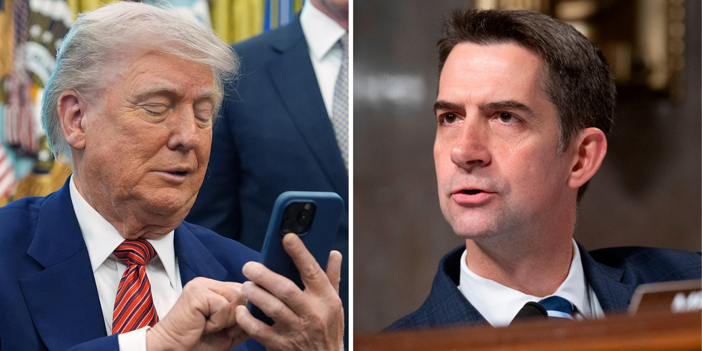 Donald Trump uppmanade väljare att ringa senatorn Tom Cotton.