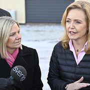 Centerledaren Elisabeth Thand Ringqvist (C) och Socialdemokraternas partiledare Magdalena Andersson (S).
