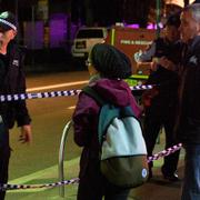 Polisavspärrningar i Sydneyförorten Surry Hills.