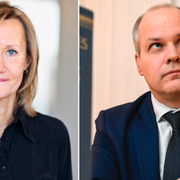 BRÅ:s pressekreterare Monica Landergård, justitieminister Morgan Johansson (S). 