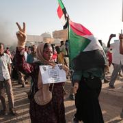 Protester mot det militära styret i Khartoum, Sudan.