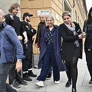 Socialdemokraternas partiledare Magdalena Andersson (S) lämnar ledamotshuset på Mynttorget i Stockholm tidigare i veckan.