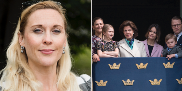 Lisa Bjurwald, styrelseledamot i Republikanska föreningen, samt en bild på några ur kungafamiljen. Arkivbilder. TT