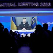 Zelenskyj under sitt tal i Davos Markus Schreiber / AP